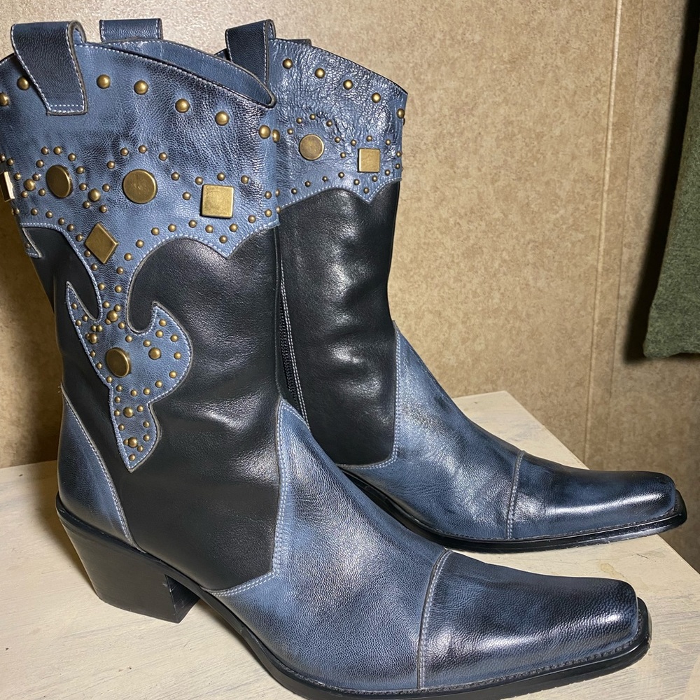 J.Renee Destin stud western boots, leather